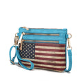 Load image into Gallery viewer, (turquoise)Alisson Vegan Leather FLAG Crossbody Bag by Mia K - BagNook

