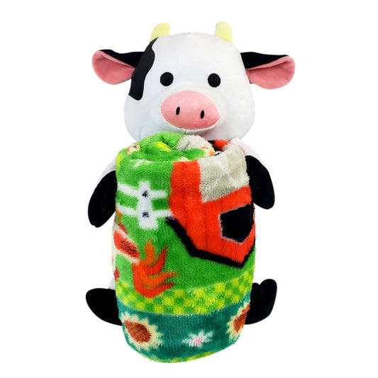 Rollee Pollee Dairy Cow - Throw Blanket & Hugger Set - BagNook