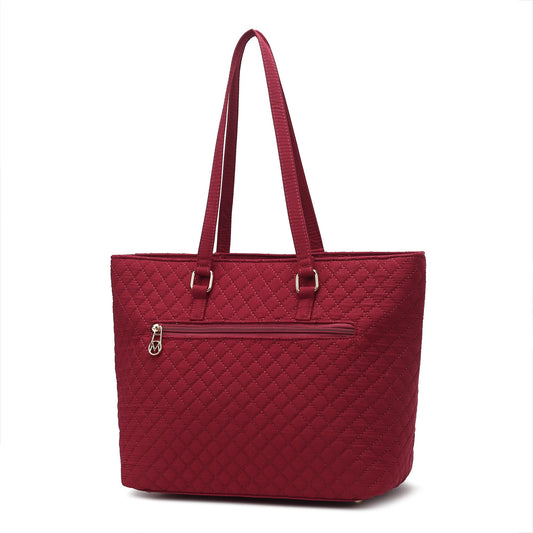 (wine) Quilted Cotton Women Tote - bagNook