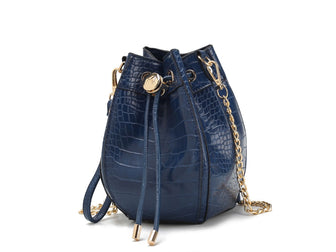 (navy)Cassidy Crocodile Embossed Women's Shoulder Bag by Mia k - BagNook