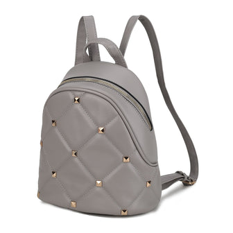 (grey)Hayden Quilted w/Studs Daypack - BagNook