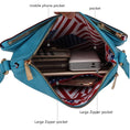 Load image into Gallery viewer, (turquoise)Madeline Vegan Leather Flag Women Crossbody by Mia K - BagNook
