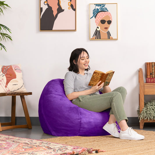 Jaxx Saxx 3 ft Round Bean Bag - Grape - BagNook