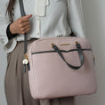 Load image into Gallery viewer, (blush)Rose Vegan Leather Laptop Briefcase by Mia K - BagNook
