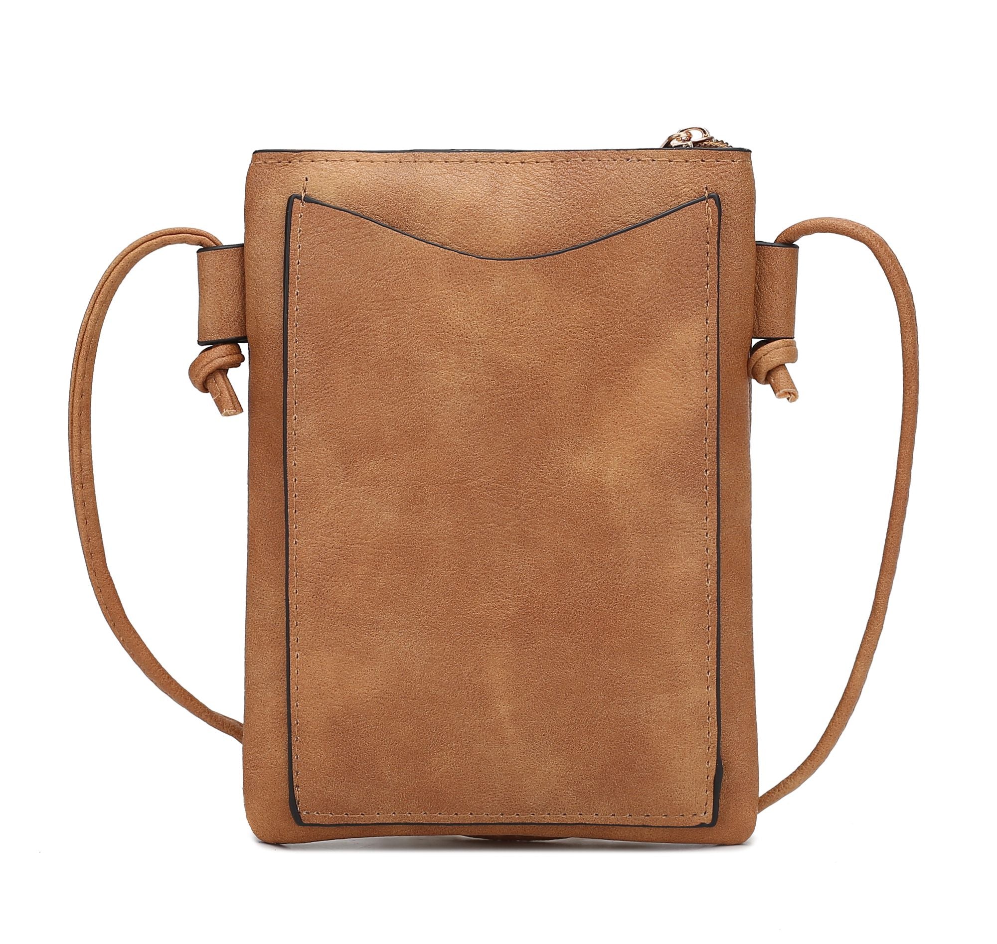 (beige)Amentia Crossbody Vegan Leather Bag by Mia K - BagNook