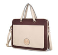 Load image into Gallery viewer, (ivory)Nina Women's Vegan Leather Laptop Case by Mia K - BagNook
