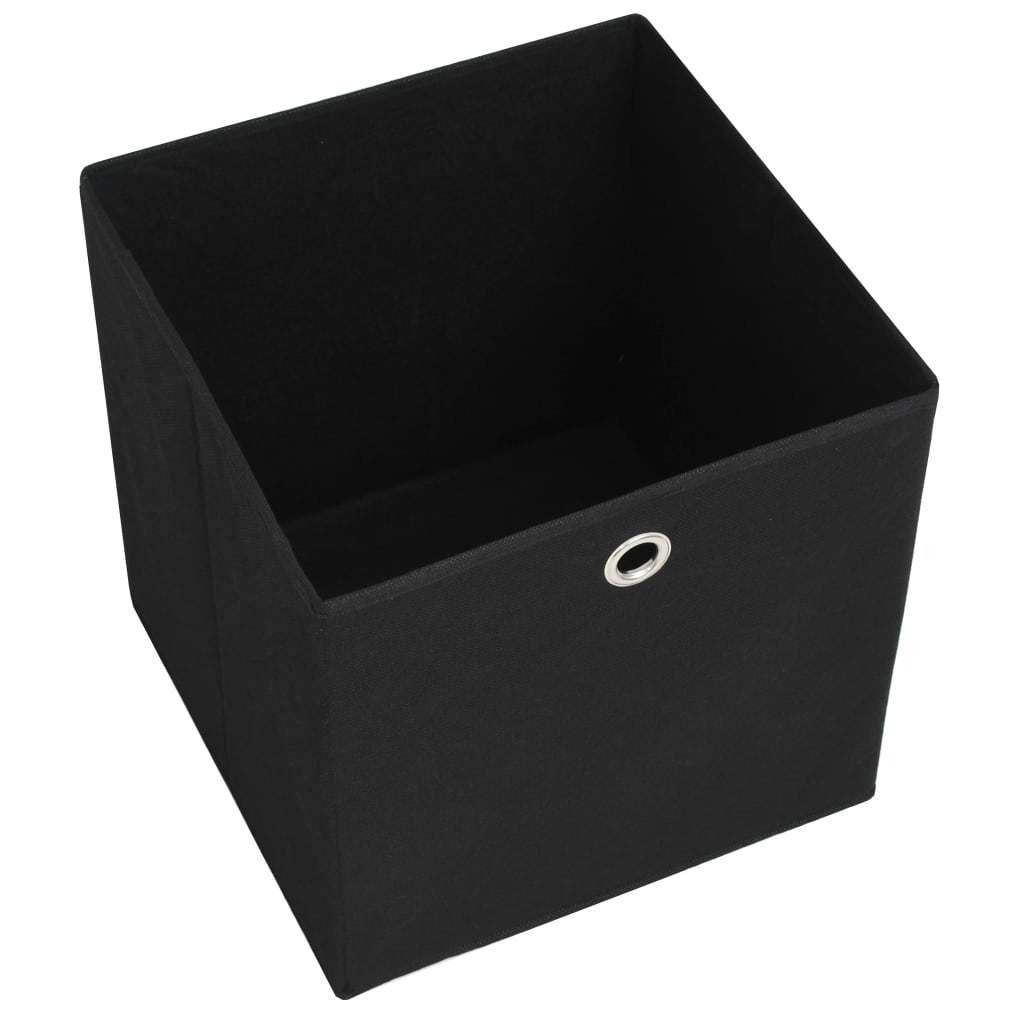 Storage Boxes 4 pcs Non-woven Fabric 11"x11"x11" - Black - BagNook