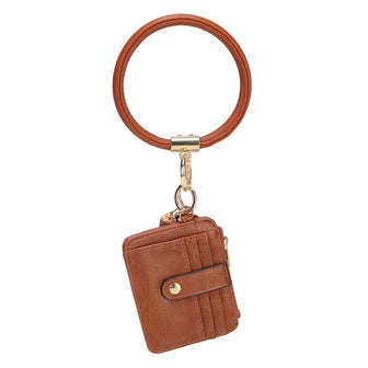 (cognac)Jordyn Bracelet with Card Holder by Mia k - BagNook