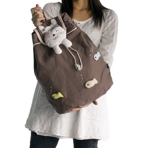 Catch the Fish 100% Cotton Fabric Art School Daypack - BagNook