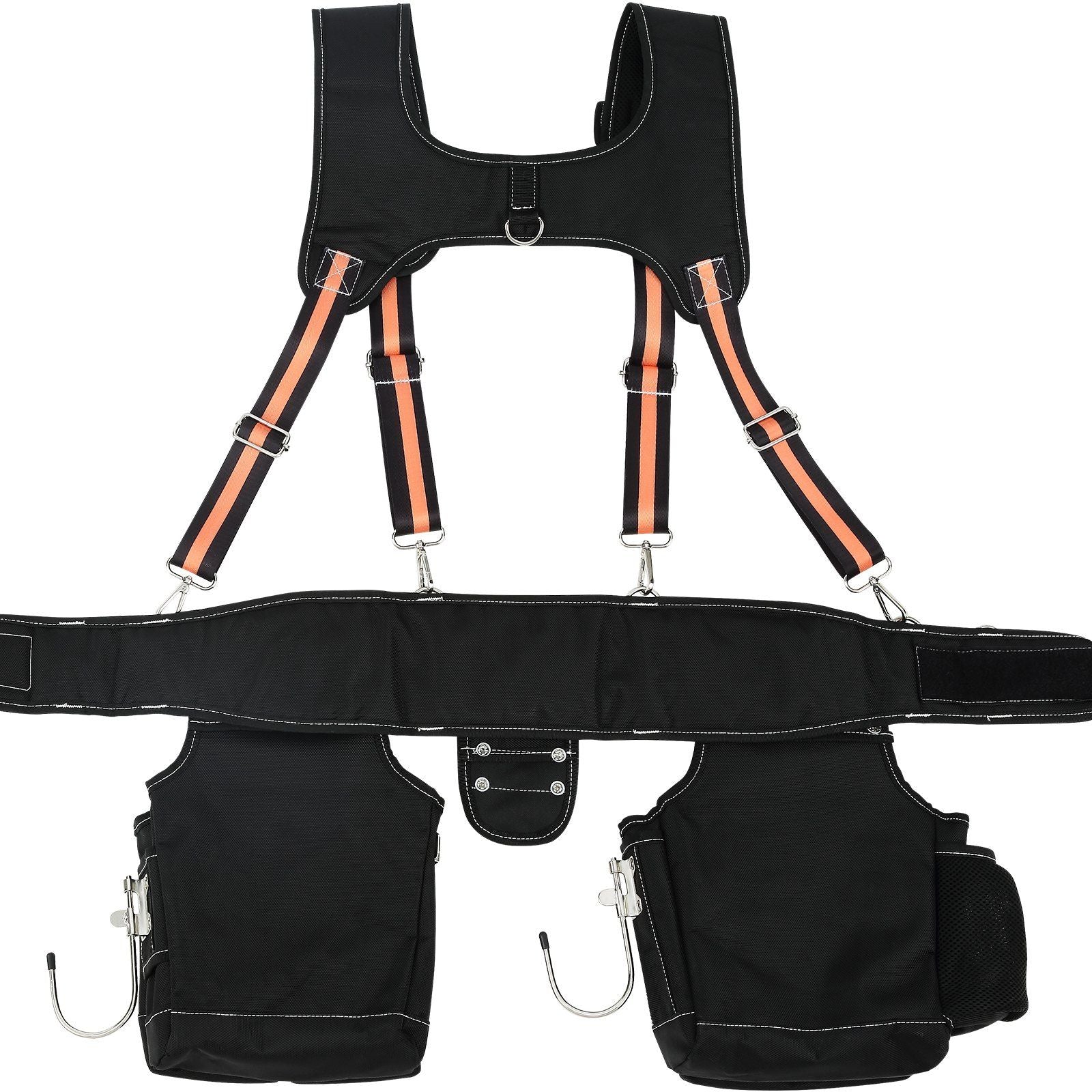 VEVOR Tool Belt with Suspenders, 29 Pockets - Fully Adjustable - Black - BagNook