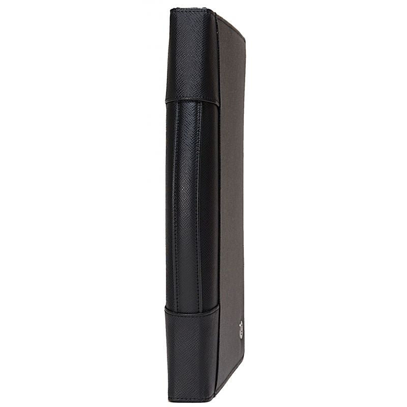 The Executive Faux Leather Binder Padfolio with Removeable 1" Ring- Black - BagNook