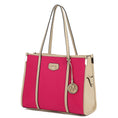 Load image into Gallery viewer, (fuchsia ivory)Kindred Oversize Tote Vegan Leather by Mia k - BagNook
