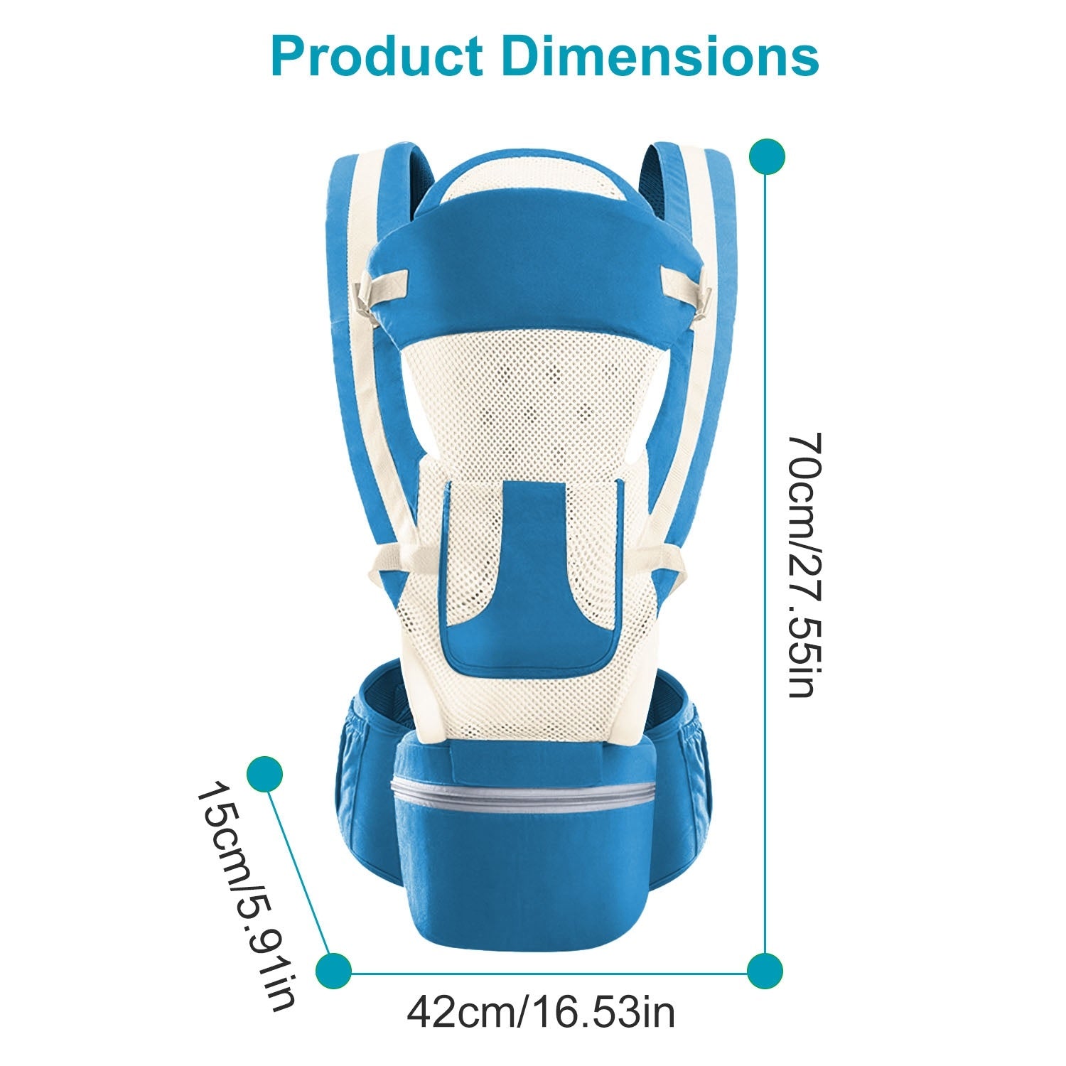 (blue)Multi Baby Carrier with Hip Seat - BagNook