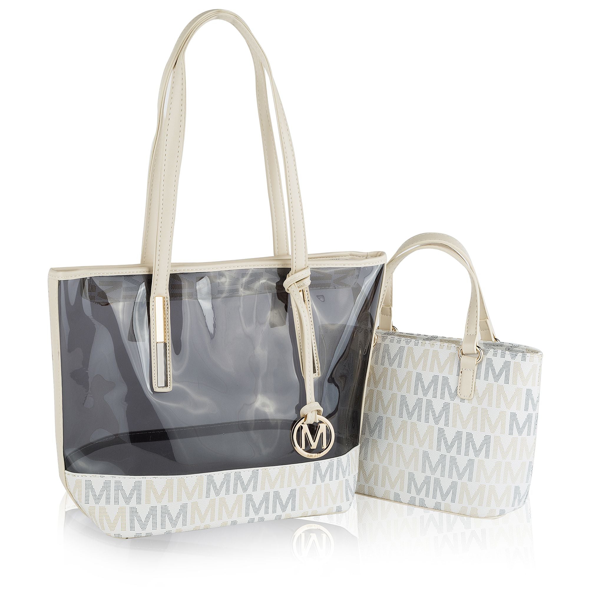 (white)Tayla 2pc Tote & Mini by Mia K - BagNook