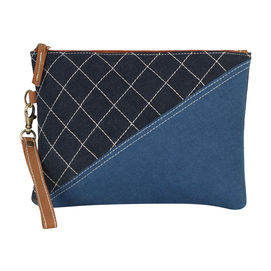 Lou Denim Wristlet - Upcycled - BagNook