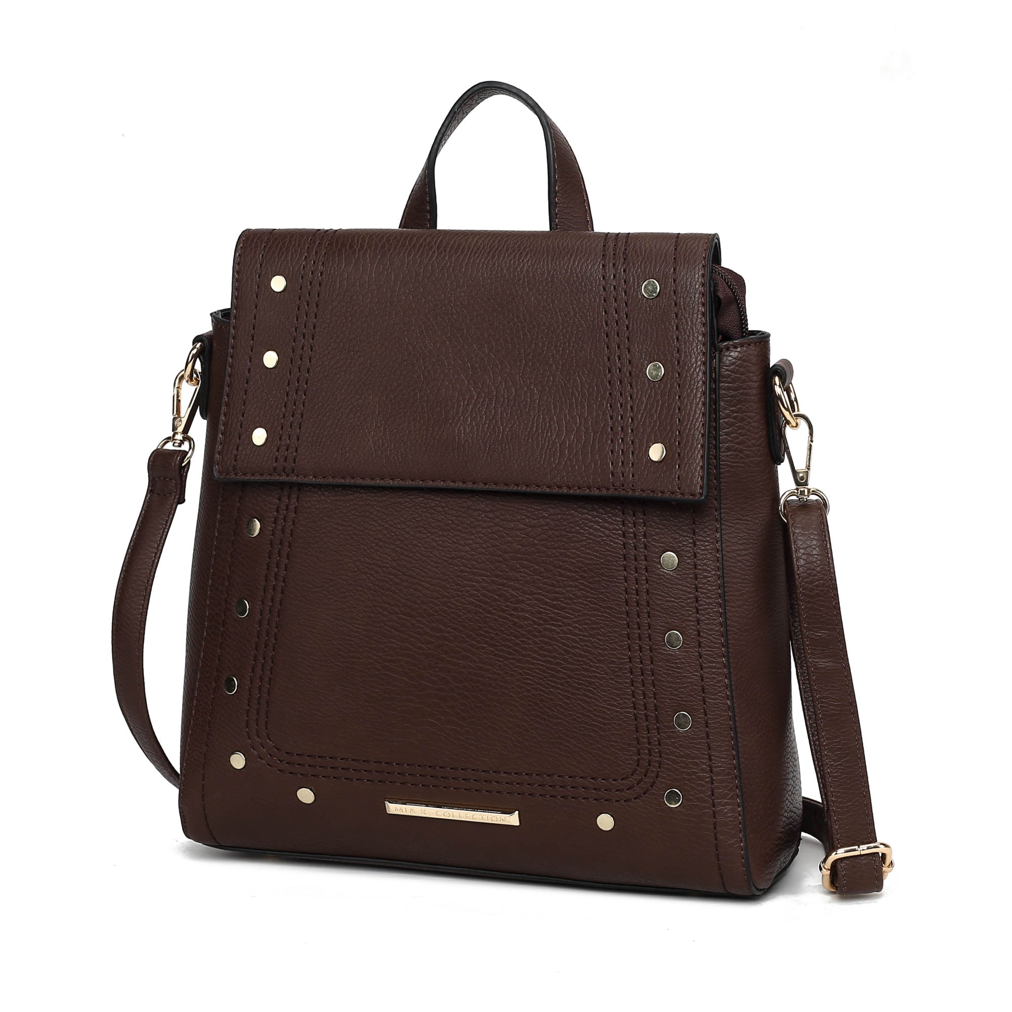 (coffee)Elke Vegan Leather Backpack by Mia K - BagNook