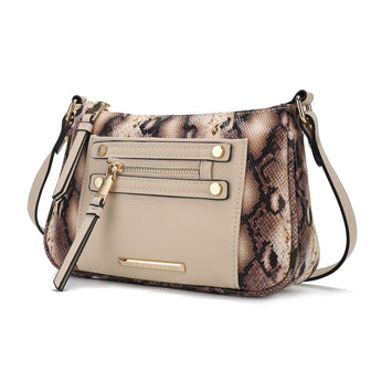 (beige)Essie Snake embossed Crossbody by Mia K - BagNook