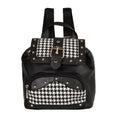 Load image into Gallery viewer, Millie Houndstooth Print Mini Backpack - Upcycled Leather - BagNook
