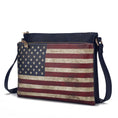 Load image into Gallery viewer, (navy)Madeline Vegan Leather Flag Women Crossbody by Mia K - BagNook
