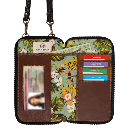 Laguna Prism Cellphone Crossbody - Upcycled Leather - BagNook