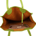 Load image into Gallery viewer, Ivy Book Shop Tote - Upcycled Leather - Lime Green - BagNook
