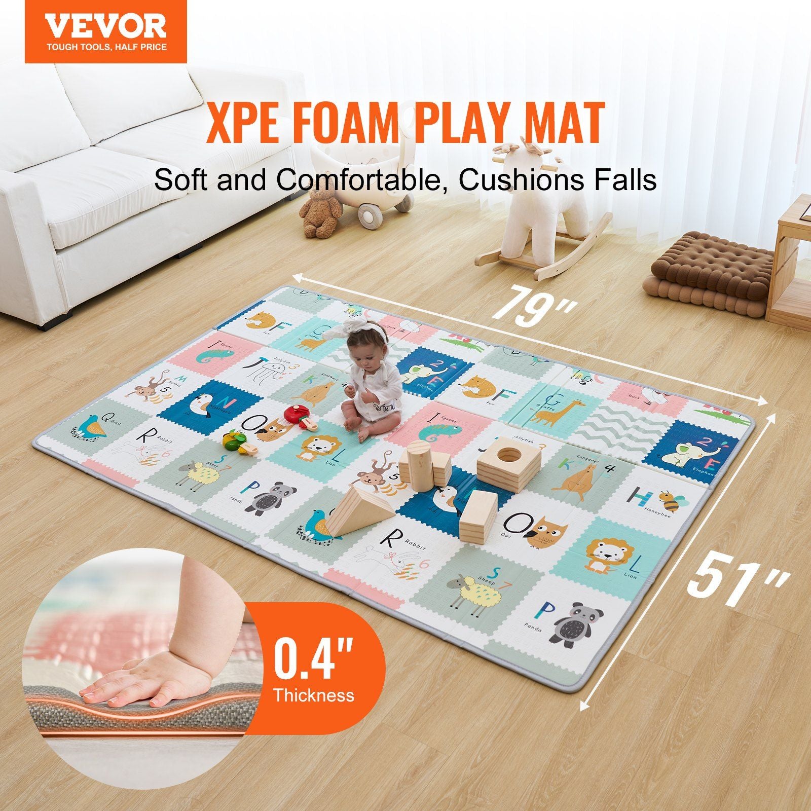 Baby Playmat - 51"x79" - Reversible - BagNook