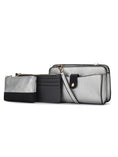 Load image into Gallery viewer, (pewter)Muriel Crossbody w/Card Holder & Small Pouch by Mia k - BagNook

