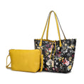 Load image into Gallery viewer, (black yellow) reversible shopping tote with crossbody pouch- bagNook
