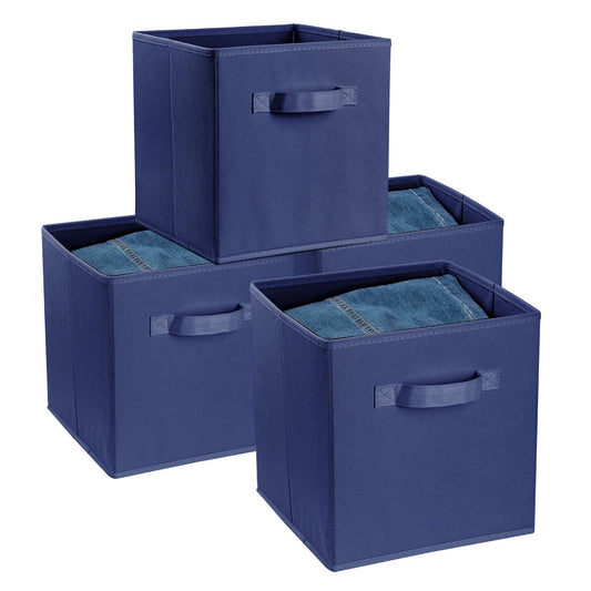 4pc Foldable Cloth Storage Cubes with Handle - Organizer Bins - BagNook