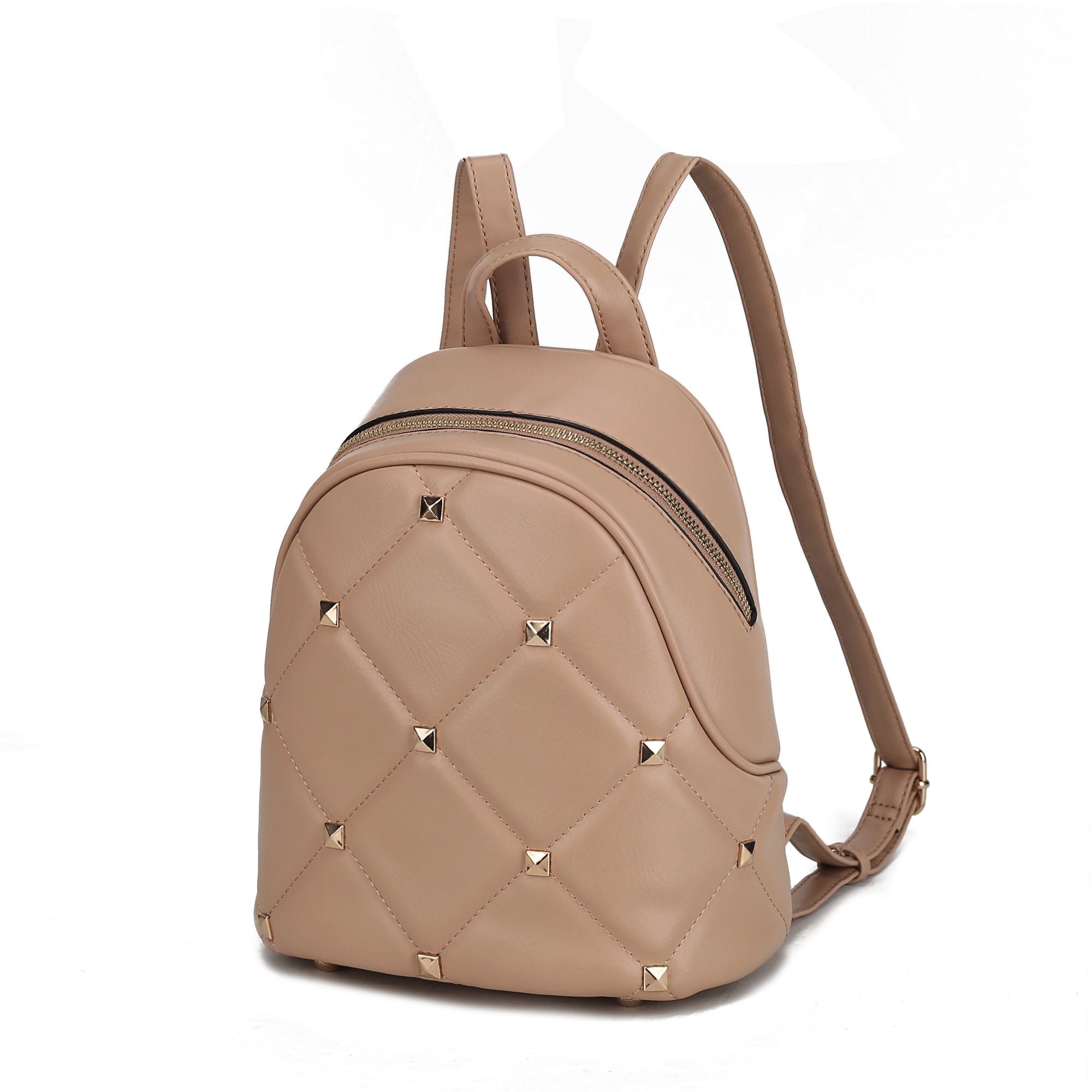 (khaki)Hayden Quilted w/Studs Daypack - BagNook