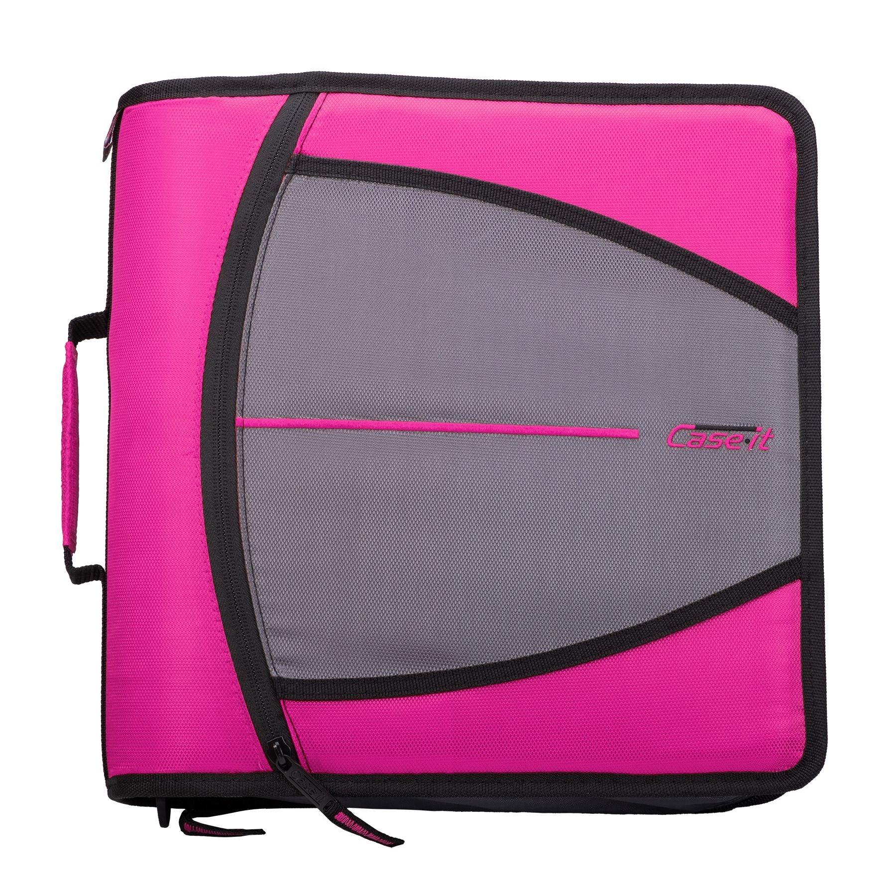 (magenta)The Mighty Zip Tab-3 Inch Zipper Binder w/Removeable Folder - BagNook