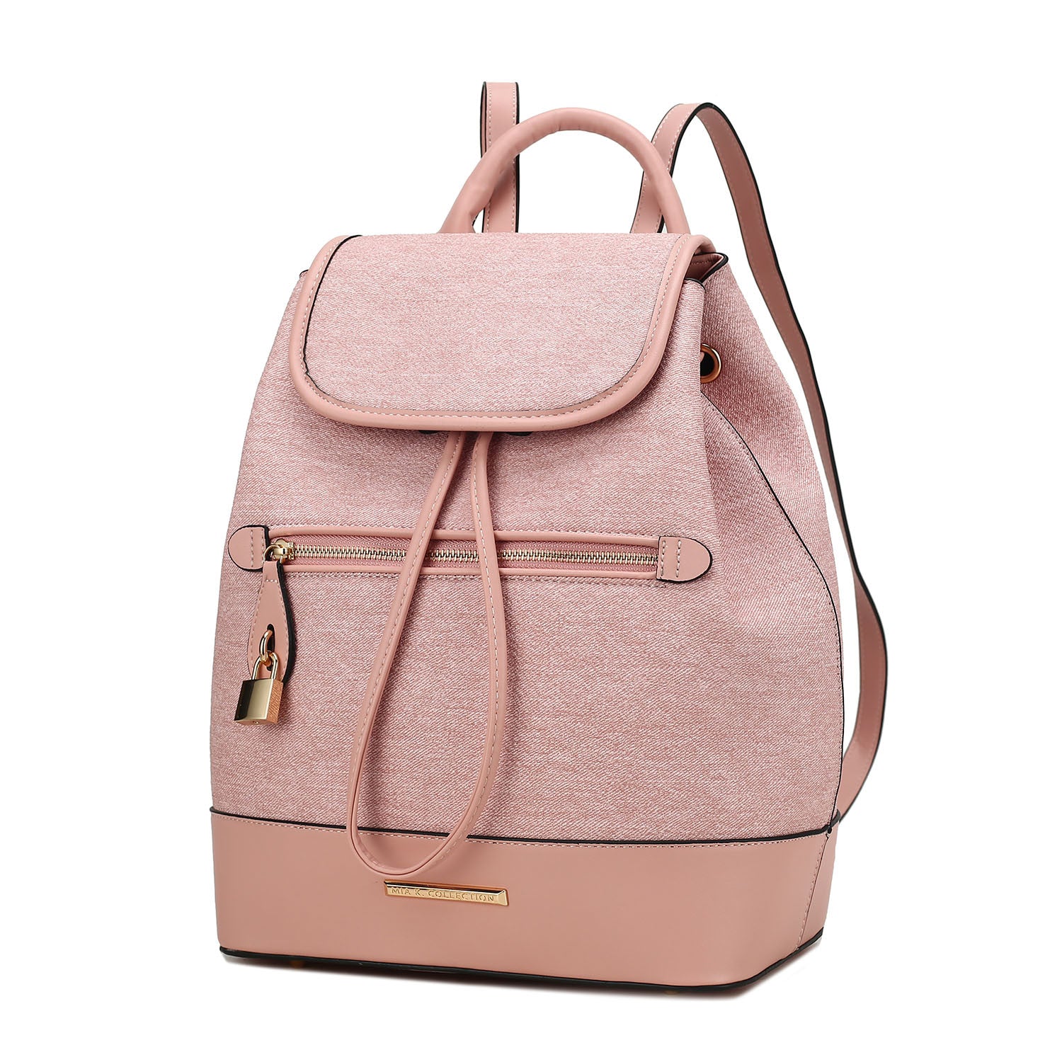 (pink)Porsha Vegan Leather Daypack by Mia K - BagNook