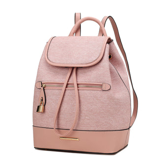 (pink)Porsha Vegan Leather Daypack by Mia K - BagNook