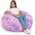 Load image into Gallery viewer, Jaxx Saxx 3 ft Bean Bag Chair - Faux Fur - Unicorn Pink - BagNook
