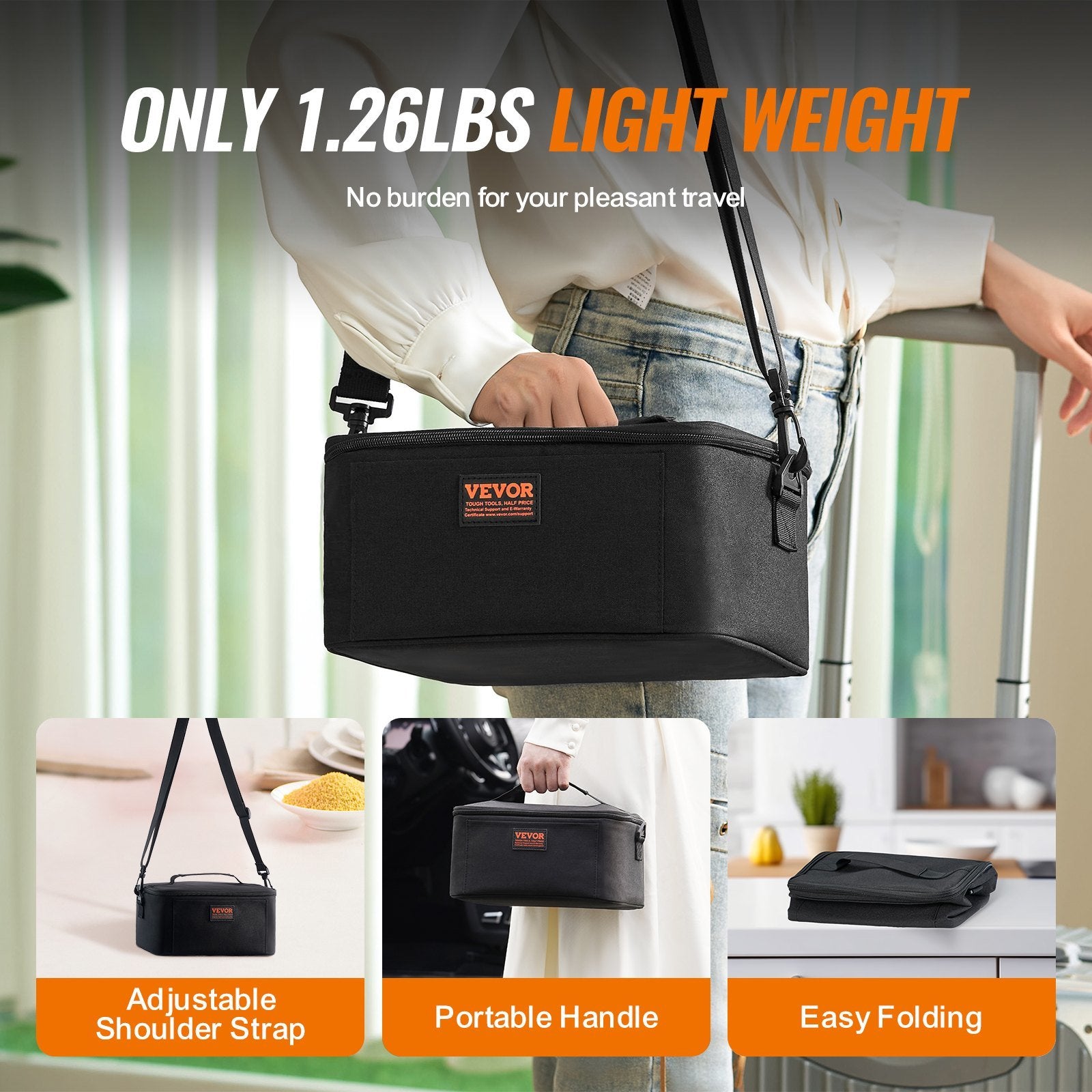 VEVOR Portable Oven, 12V Car Food Warmer, 2QT 55W Portable Mini Personal Microwave, Electric Heated Lunch Box for Camping, Travel, Compatible with Glass, Ceramic, Foil Containers (Black) - BagNook