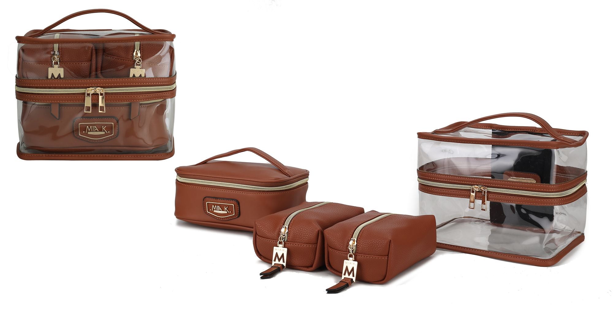 (cognac)Emma Cosmetic 4pc Set by MiaK - BagNook