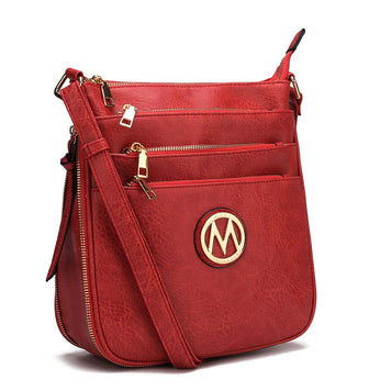 (red)Salome Multi Compartment Crossbody by Mia K - BagNook