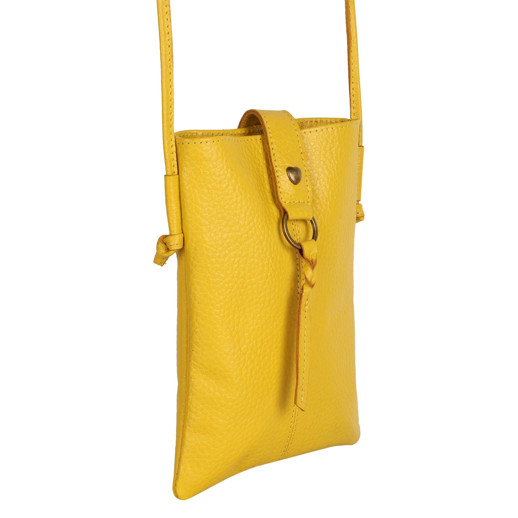 Jennie Small Crossbody w/slim strap - Canary Yellow - BagNook
