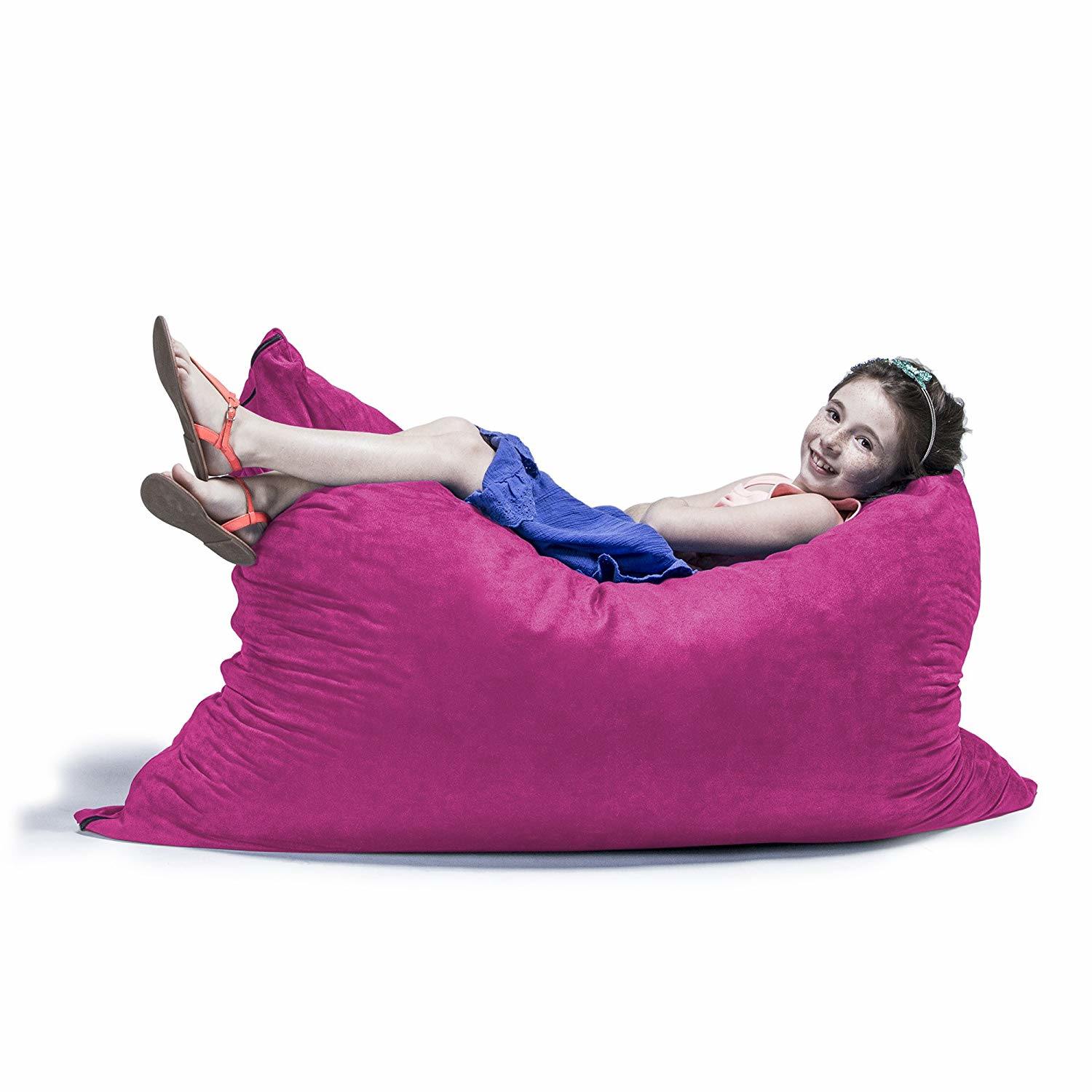 Jaxx 3.5 Ft Pillow Saxx Kids Bean Bag, Fuchsia - BagNook