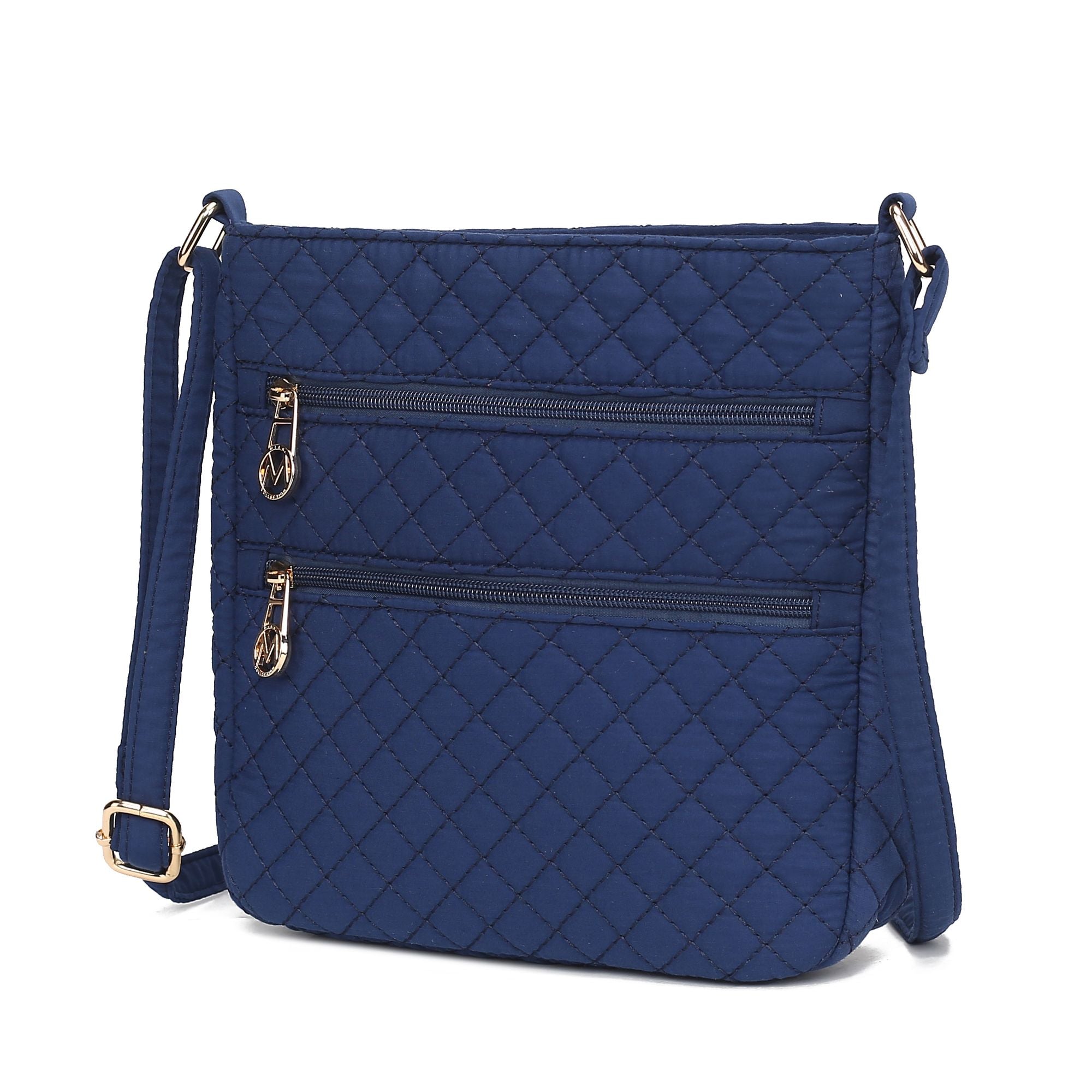 (navy)Lainey Solid Quilted Crossbody by Mia K - BagNook
