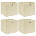 Load image into Gallery viewer, Storage Boxes 4pc 12.6"x12.6"x12.6" Fabric - Cream - BagNook
