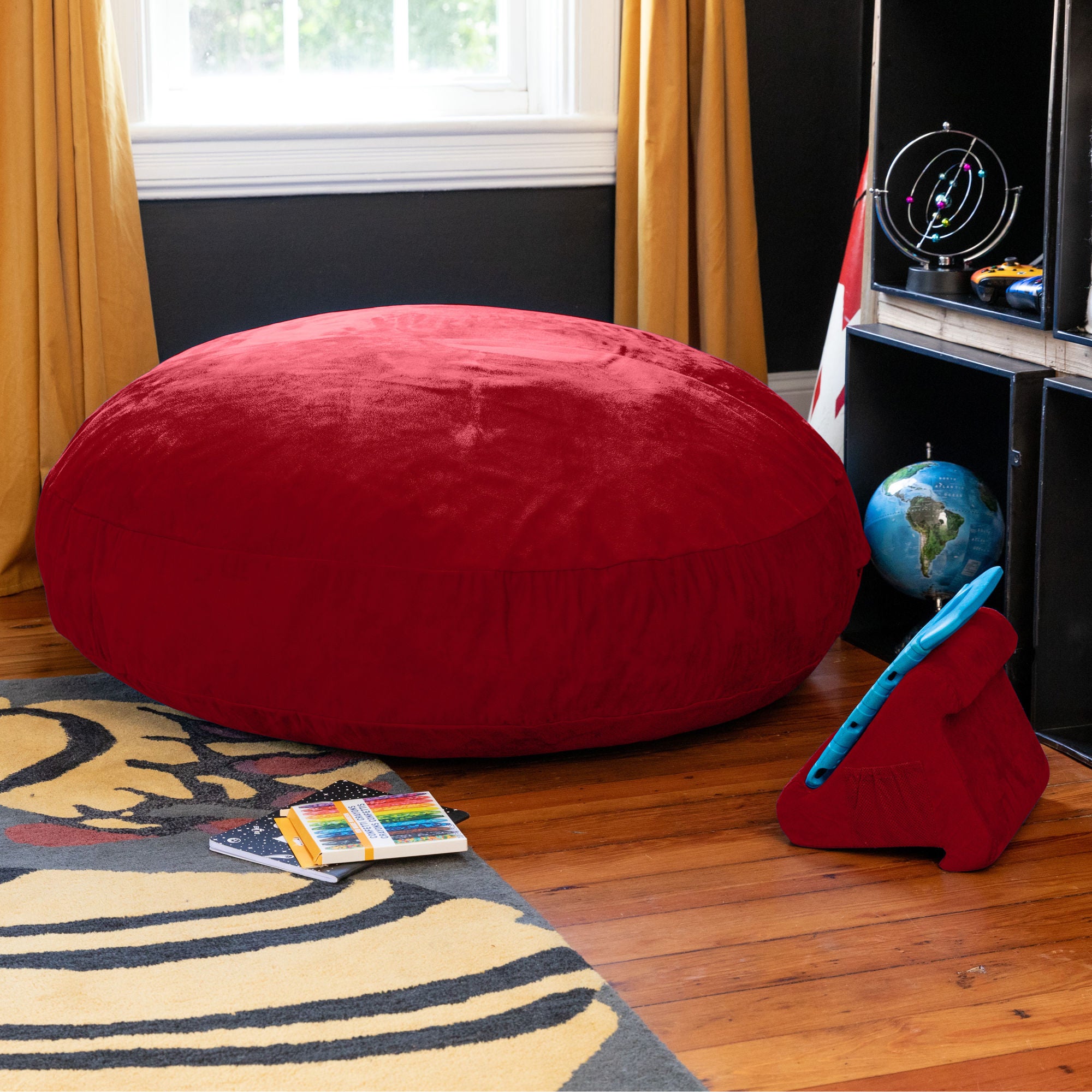 Jaxx 4 ft Cocoon Kids Bean Bag, Cherry - BagNook