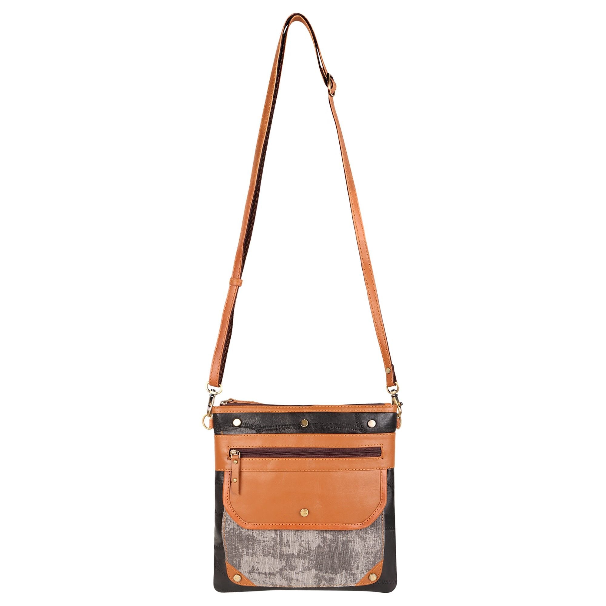 Dawn Crossbody Bag - Upcycled Genuine Leather - BagNook