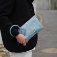 Load image into Gallery viewer, (denim)Simone Clutch/Wristlet Handbag Vegan Leather by Mia k - BagNook
