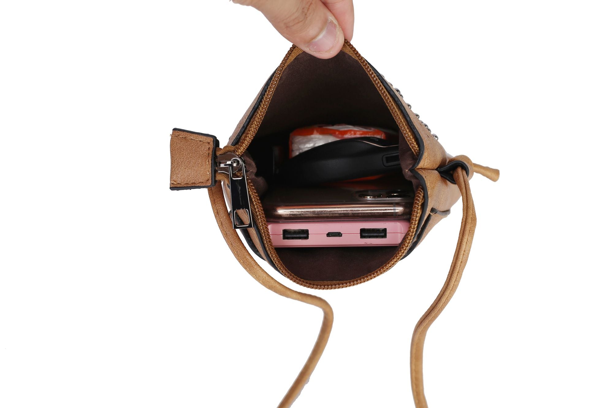 (beige)Leysha Vegan Leather Crossbody Handbag by Mia K - BagNook