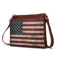 Load image into Gallery viewer, (tan)Madeline Vegan Leather Flag Women Crossbody by Mia K - BagNook
