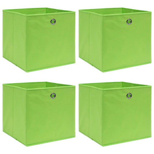 Storage Boxes 4pc 12.6"x12.6"x12.6" Fabric - Green - BagNook