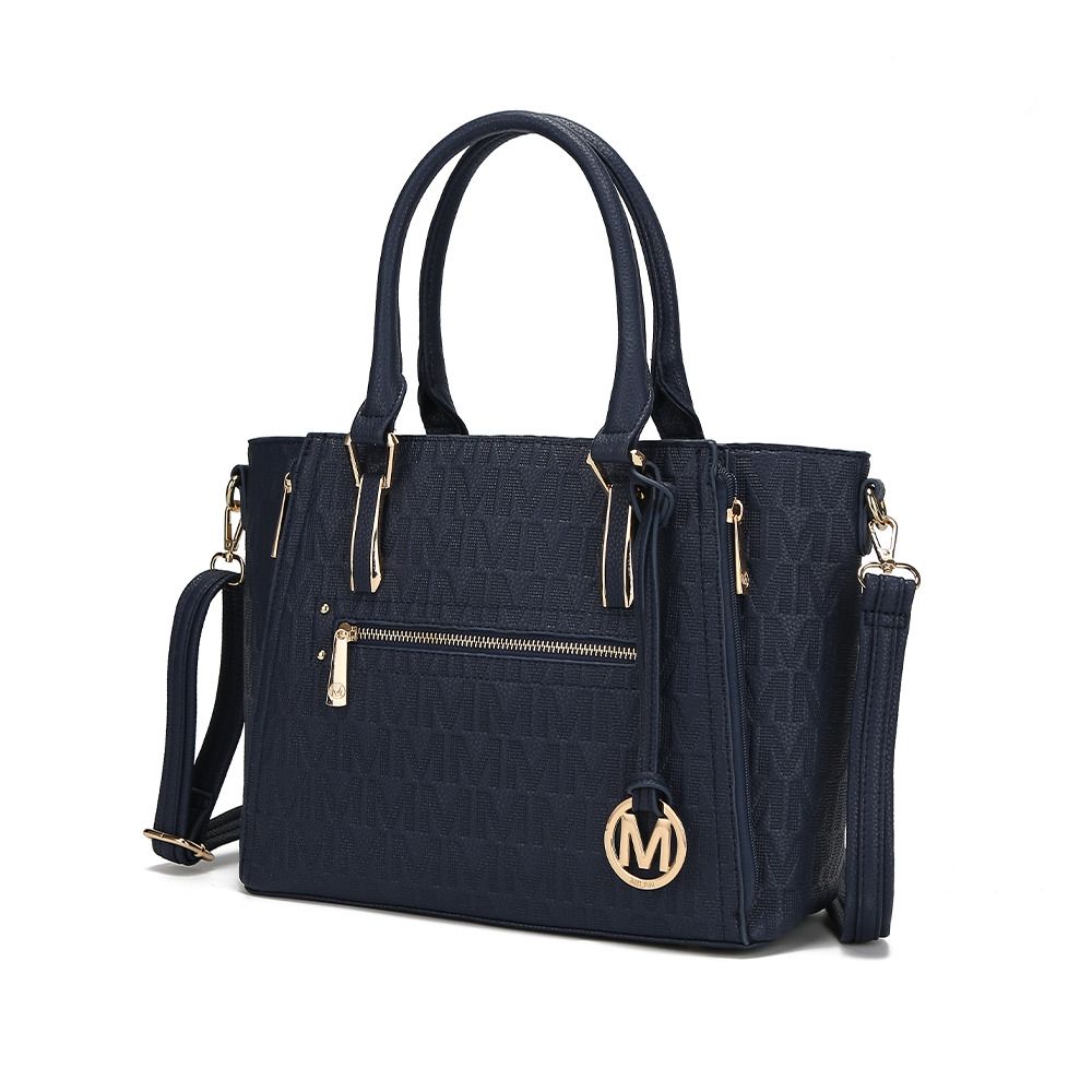 (navy)Cairo M Signature Satchel by Mia k - BagNook