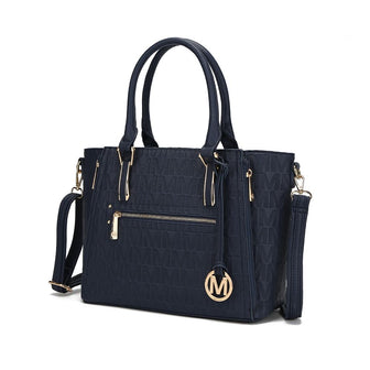 (navy)Cairo M Signature Satchel by Mia k - BagNook