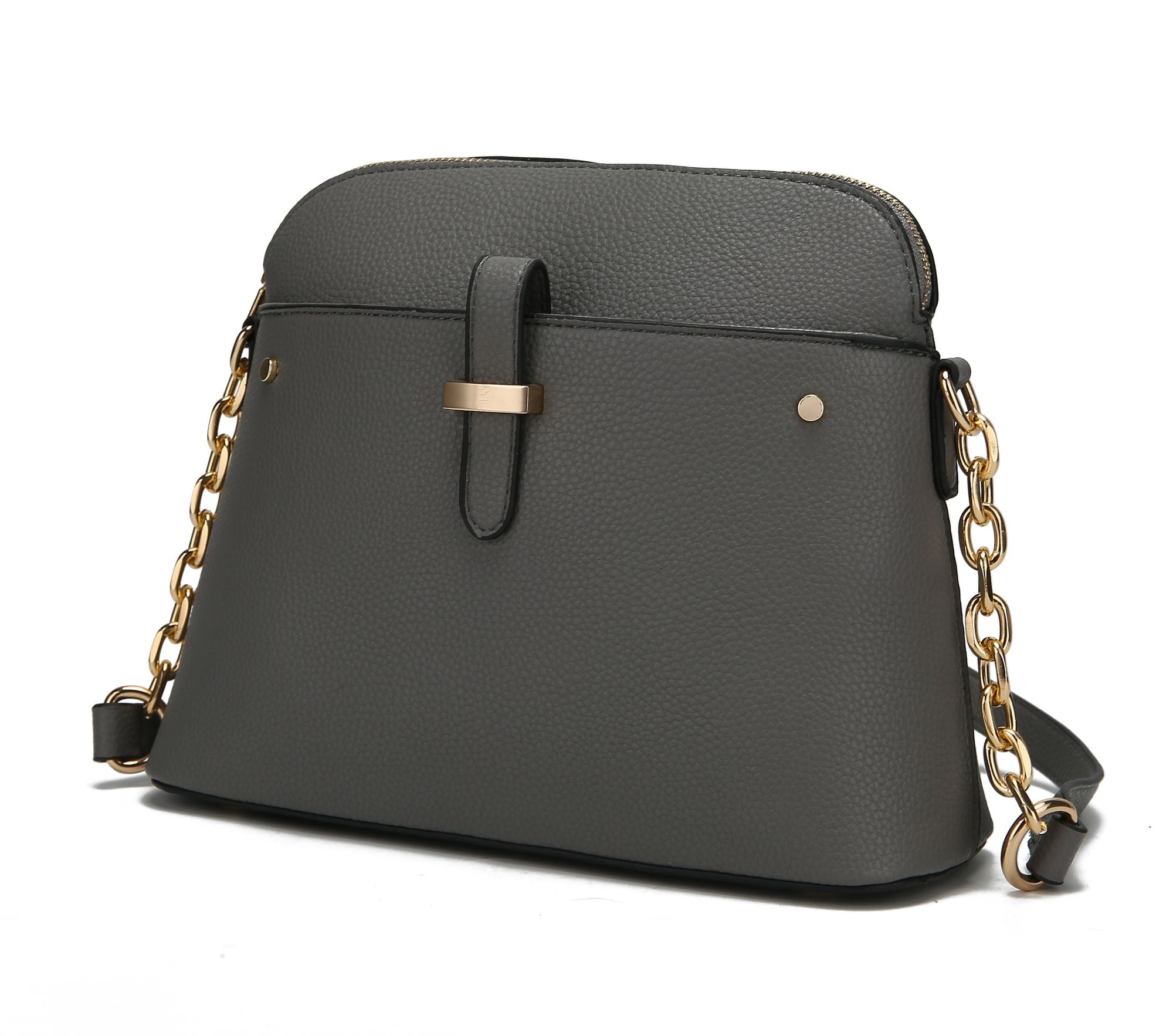 (charcoal)Kelisse Solid Crossbody Vegan Leather by Mia K - BagNook